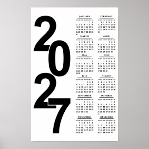 Affiche Calendrier Élégant Typographique Minimal Moderne 2