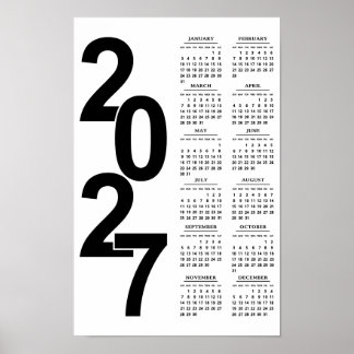 Affiche Calendrier Élégant Typographique Minimal Moderne 2