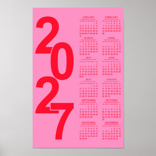 Affiche Calendrier Élégant Typographique Minimal Moderne 2