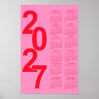 Affiche Calendrier Élégant Typographique Minimal Moderne 2