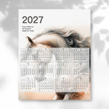 Calendrier équestre Cheval Art 2027