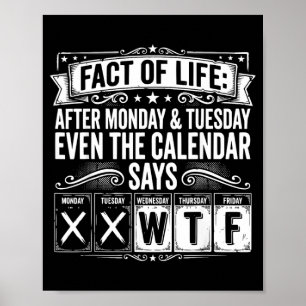 Affiche Calendrier Faits de la vie dit Quel Travail sur Te
