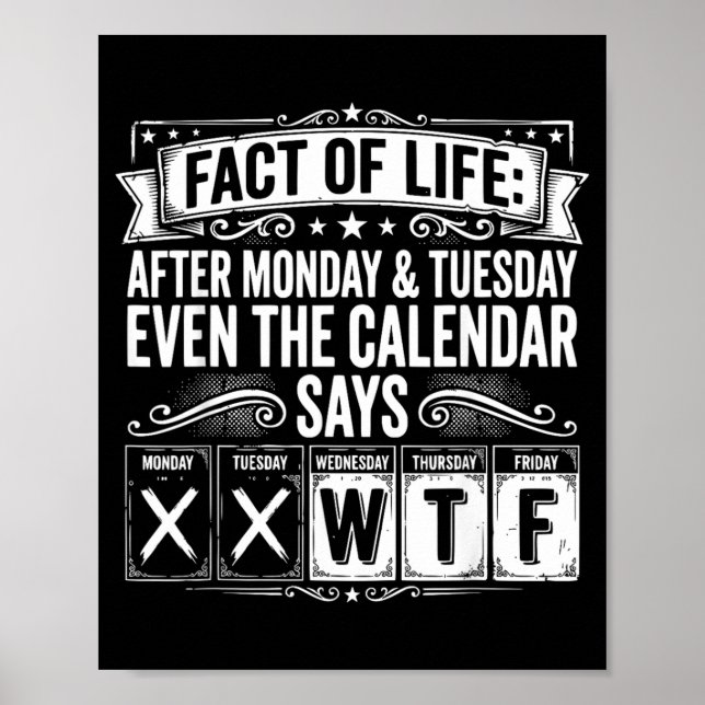 Affiche Calendrier Faits de la vie dit Quel Travail sur Te (Devant)