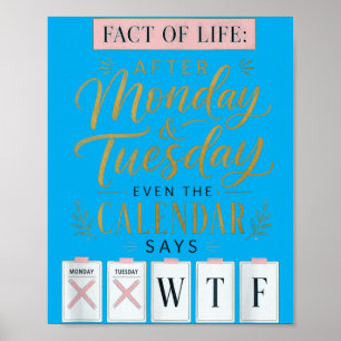 Affiche Calendrier Faits de la vie dit quoi sur Terre Humo