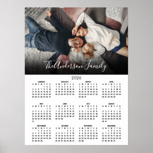 Affiche Calendrier familial moderne 2026 pour photo