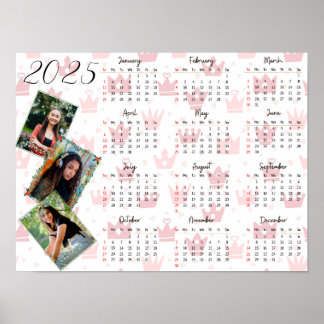Affiche Calendrier familial personnalisé 2025 avec collage