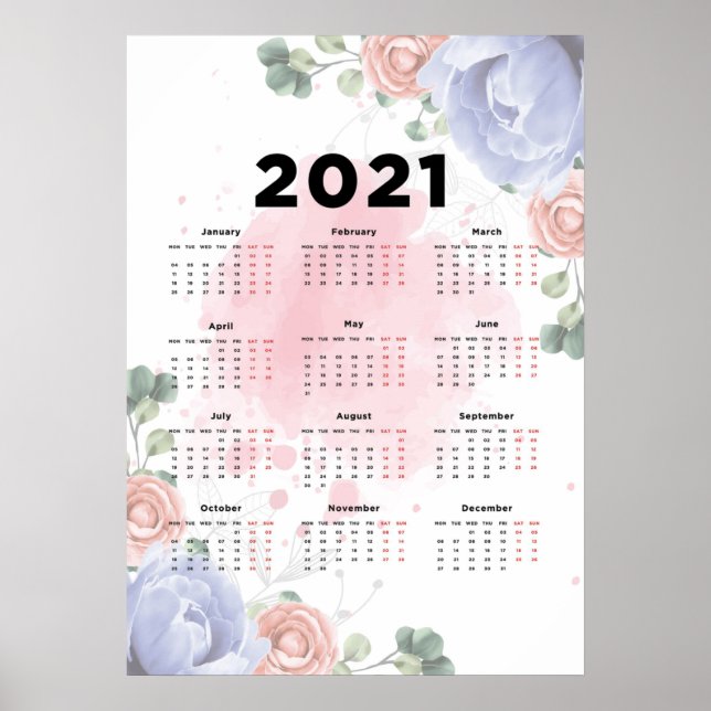 Affiche Calendrier floral 2021 (Devant)