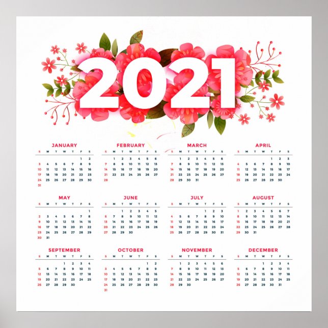 Affiche Calendrier floral 2021 (Devant)