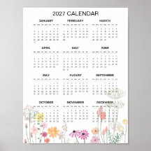Calendrier floral simple mais élégant 2027 |