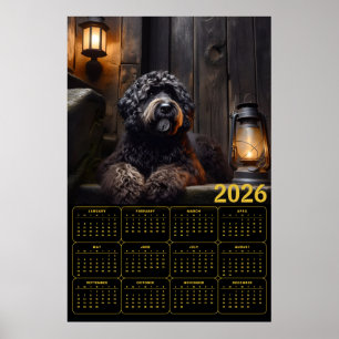 Affiche Calendrier Goldendoodle noir 2026