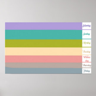 Affiche Calendrier hebdomadaire