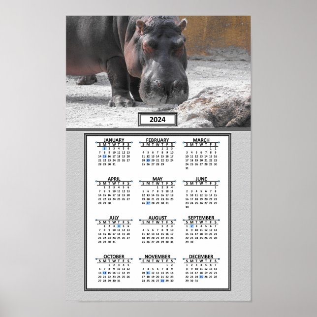 Affiche Calendrier Hippo (Devant)