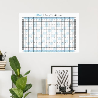 Affiche Calendrier horizontal de planification annuelle 20