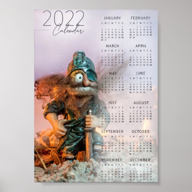 Affiche Calendrier inspiré des Vikings pour 2022 (Devant)
