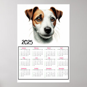 Affiche Calendrier Jack Russell Terrier 2025