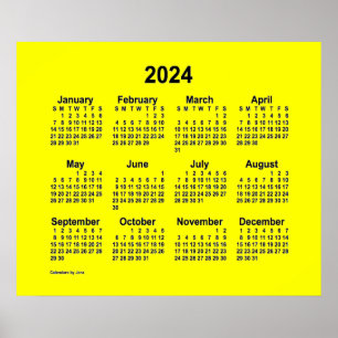 Affiche Calendrier jaune 2024 par Janz Imprimer