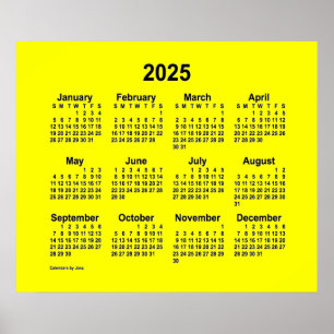 Affiche Calendrier jaune 2025 par Janz Imprimer