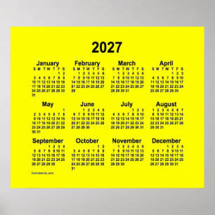 Affiche Calendrier Jaune 2027 par Janz Print