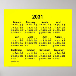 Affiche Calendrier jaune 2031 par Janz Print