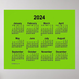 Affiche Calendrier Jaune Vert 2024 par Janz Print