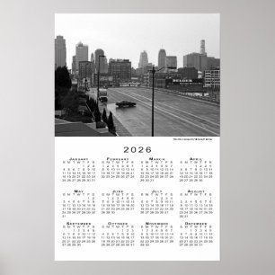 Affiche Calendrier Kansas City, Missouri Skyline 2026
