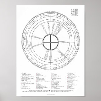 Affiche Calendrier liturgique 2018-2019 Color-the-Year NOU
