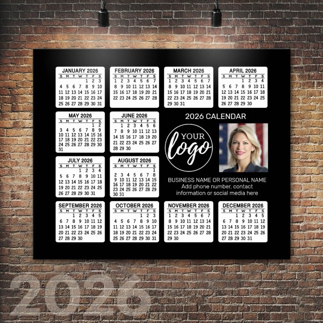 Affiche Calendrier - logo, photo (2026 Calendar Poster)