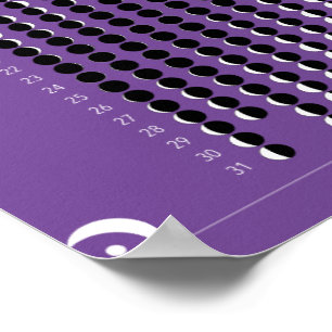 Affiche Calendrier Lunaire 2020 - Violet