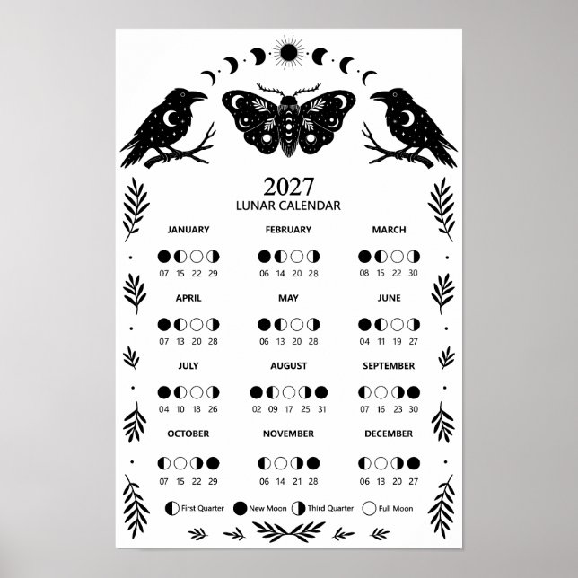 Affiche Calendrier lunaire céleste du mois de la chenille  (Devant)