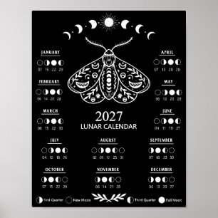Affiche Calendrier Lunaire Mensuel de la Sorcellerie 2027