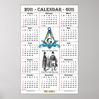 Affiche Calendrier maçonnique 2011