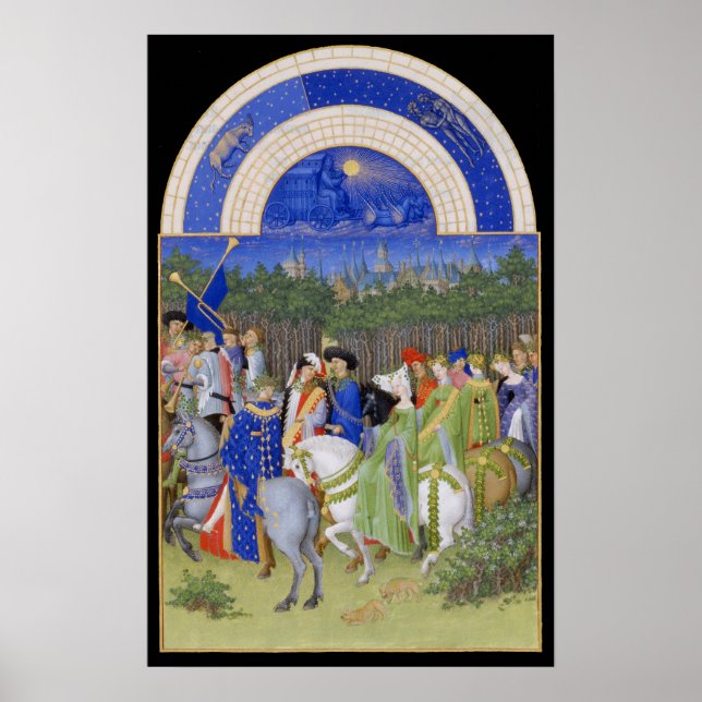 Affiche Calendrier médiéval Mai Taurus & Gemini (Devant)