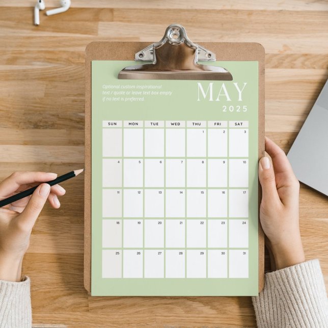 Affiche Calendrier mensuel 2025 | Mai (Créateur téléchargé)