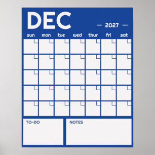 Affiche Calendrier Mensuel Géant Non Daté de Couleur Vibra