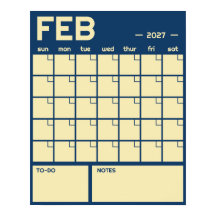 Calendrier Mensuel Géant Non Daté de Couleur Vibra