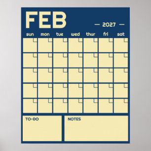 Affiche Calendrier Mensuel Géant Non Daté de Couleur Vibra