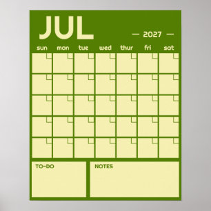 Affiche Calendrier Mensuel Géant Non Daté de Couleur Vibra