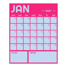 Calendrier Mensuel Géant Non Daté de Couleur Vibra