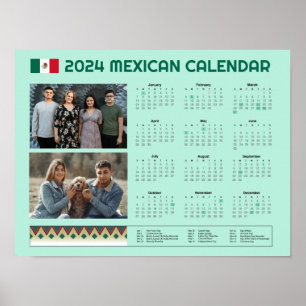 Affiche Calendrier mexicain 2024   Calendario México modif