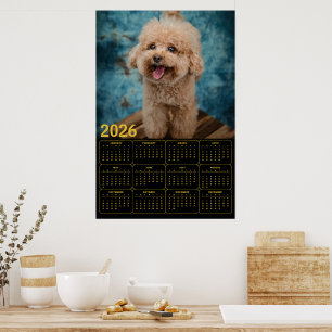 Affiche Calendrier Miniature Caniche 2026