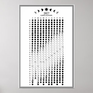 Affiche Calendrier minimaliste des cycles lunaires 2027