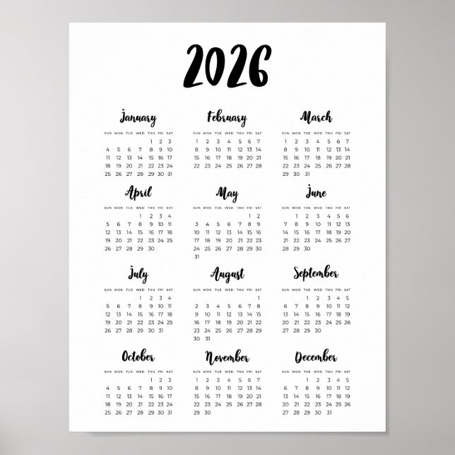Affiche Calendrier moderne 2023 (Devant)