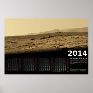 Affiche Calendrier MSL Curiosity à Yellowknife Bay - 2014