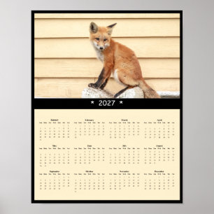 Affiche Calendrier mural 2027 de Kit de Renard Rouge - Pet