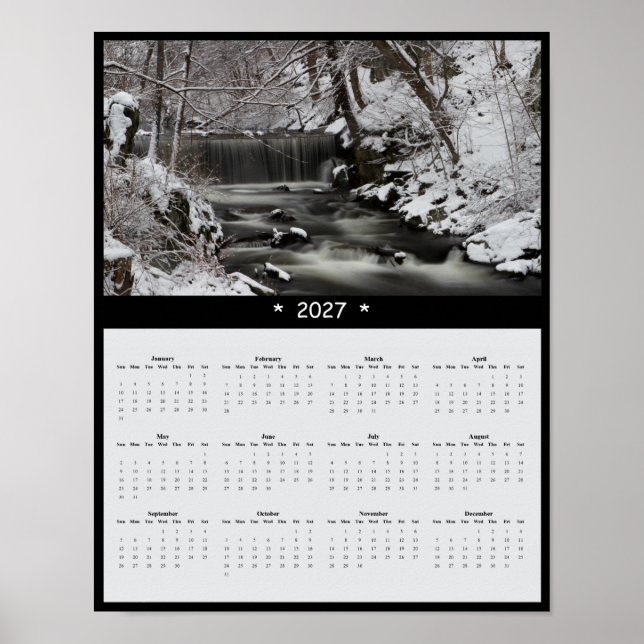 Affiche Calendrier mural 2027 de la cascade Vanderbilt - J (Devant)