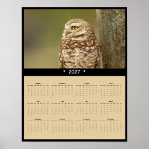 Affiche Calendrier mural 2027 de la chouette des terriers