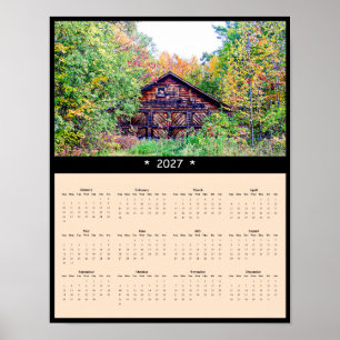 Affiche Calendrier mural 2027 de la grange d'automne - Aut