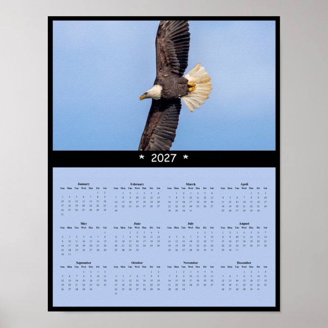 Affiche Calendrier mural 2027 de l'aigle américain - Majes (Devant)