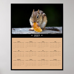Affiche Calendrier mural 2027 de l'Écureuil rayé - Voisin