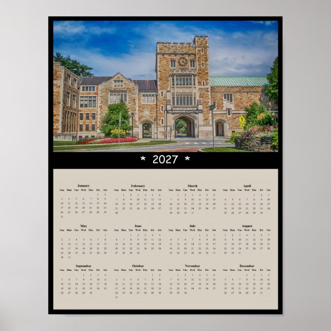 Affiche Calendrier mural 2027 de Vassar College - Porte d' (Devant)